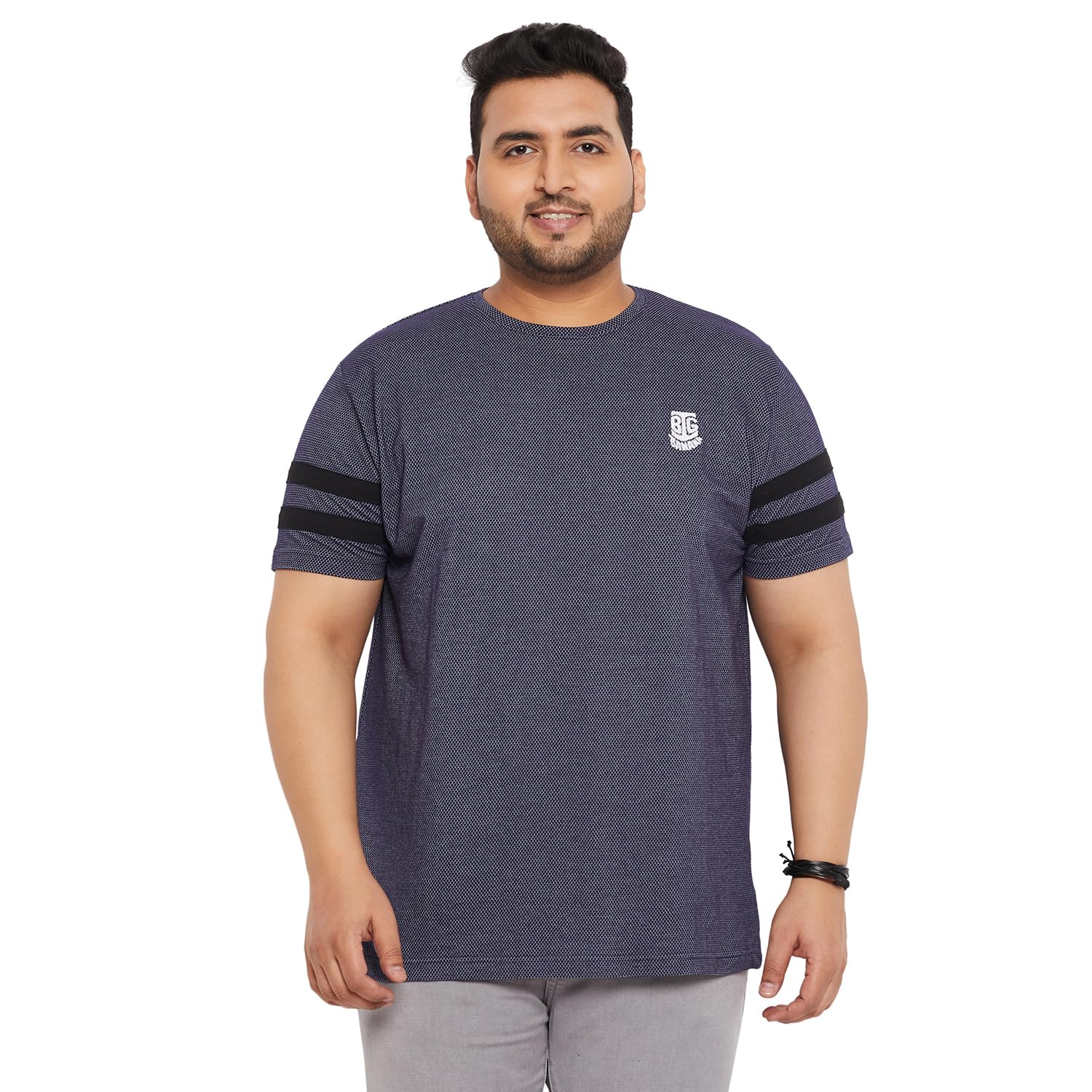 bigbanana Plus Size Men's Regular Fit Jacquard Round Neck Tshirt-picture-47