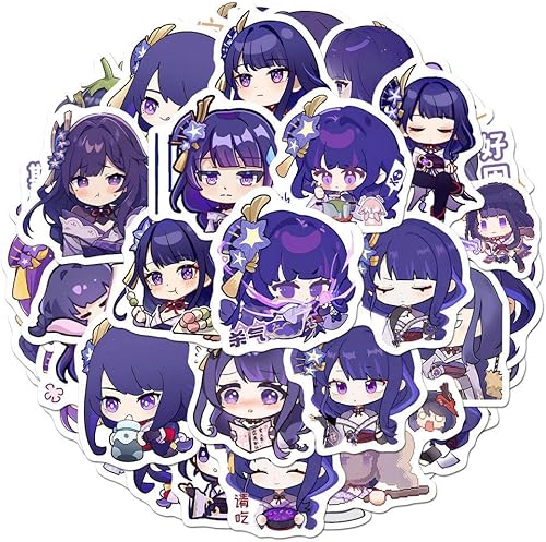 langanime Adhesivos para computadora portátil decoración del teléfono Raiden Shogun versión 100 piezas