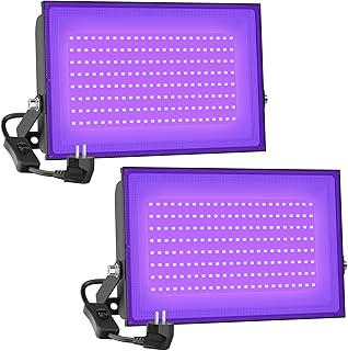 Onforu 2 Pack UV 100 W, Luz Negra Impermeable IP66, Foco Ultravioleta Fluorescente, Lámpara de Escenario Blacklights Para Bar Club DJ Discoteca Fiesta KTV Pinta Corporal Gimnasio Halloween