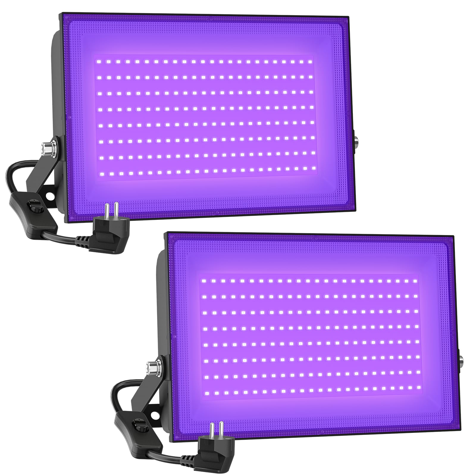 Projecteur Lumière Noire UV 100W | IP65 étanche, 395-405nm | Pour Fête, Peinture Fluorescente, Halloween