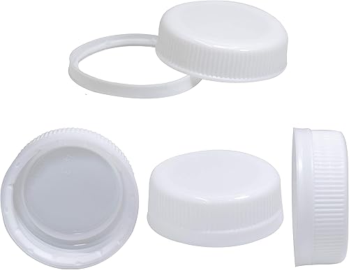 Upper Midland Products Paquete de 28 botellas vacías de jugo  tapas blancas con sello de manipulación para recipientes de leche de plástico vacíos