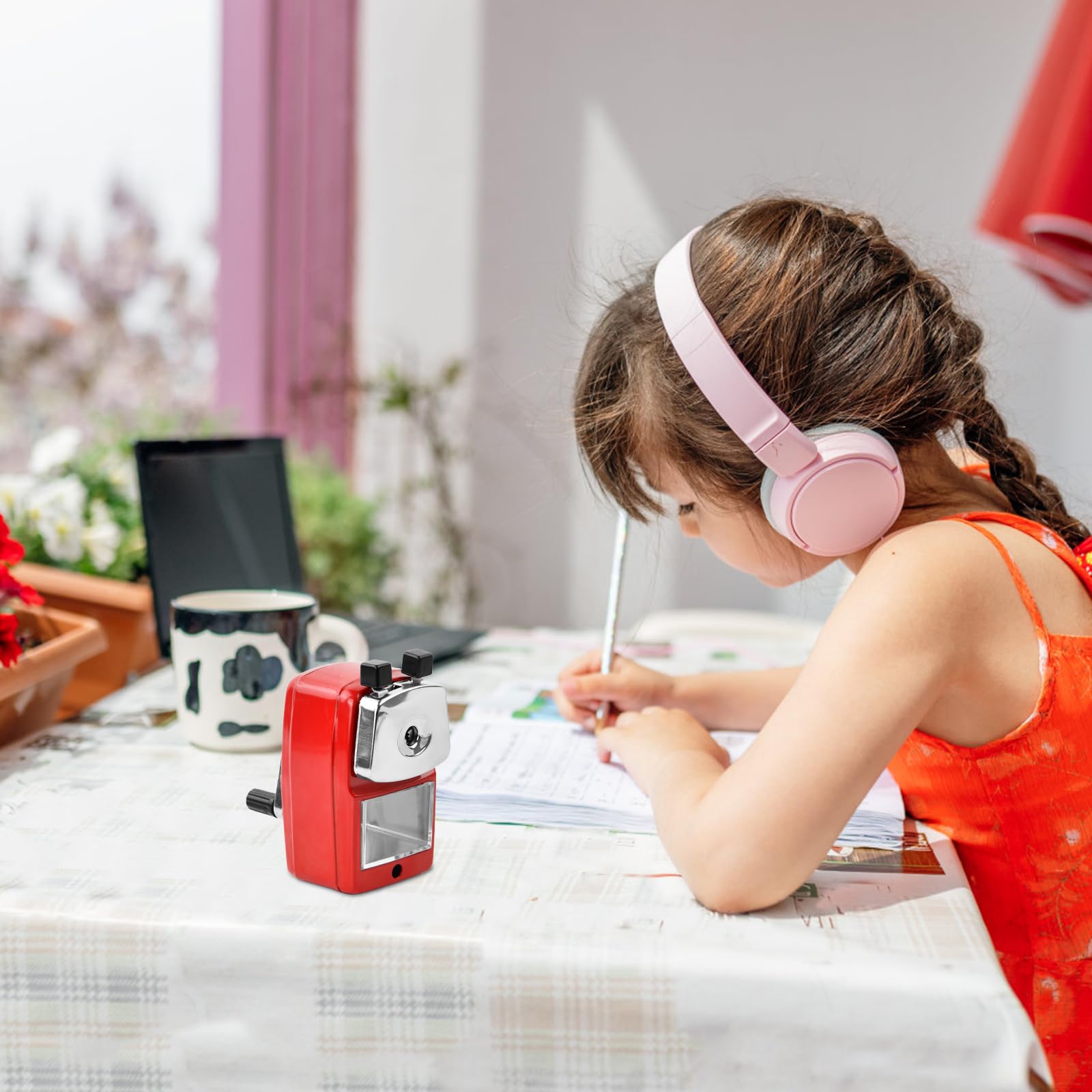 Temperamatite Manuale Regolabile Con Contenitore – 5 Spessori, Inserimento Automatico, Stop Sicurezza – Per Ufficio E Scuola – Colore Blu