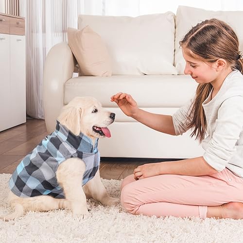 Miniatura 5 de Pedgot 6 piezas de ropa para perro, chaleco de forro polar cálido para perro con anillo para correa, sudadera de invierno para mascotas, suéter a