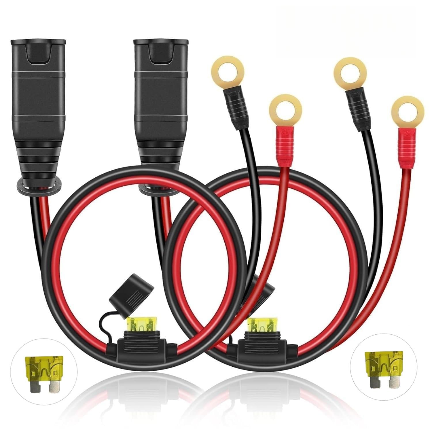 JIEOADOU GC008 X-Connect M10 (3/8in) XL Eyelet Terminal Cable for NOCO Battery Chargers,2-Pack Replacement Connector for Smart Batteries & Trickle