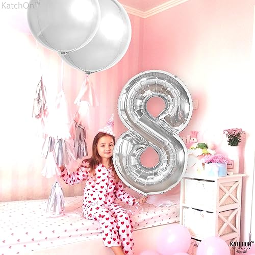 Miniatura 1625 de KatchOn, Globo dorado gigante del número 8 de 40 pulgadas, globo dorado del número 8 para decoraciones de cumpleaños de 8 años para niñas