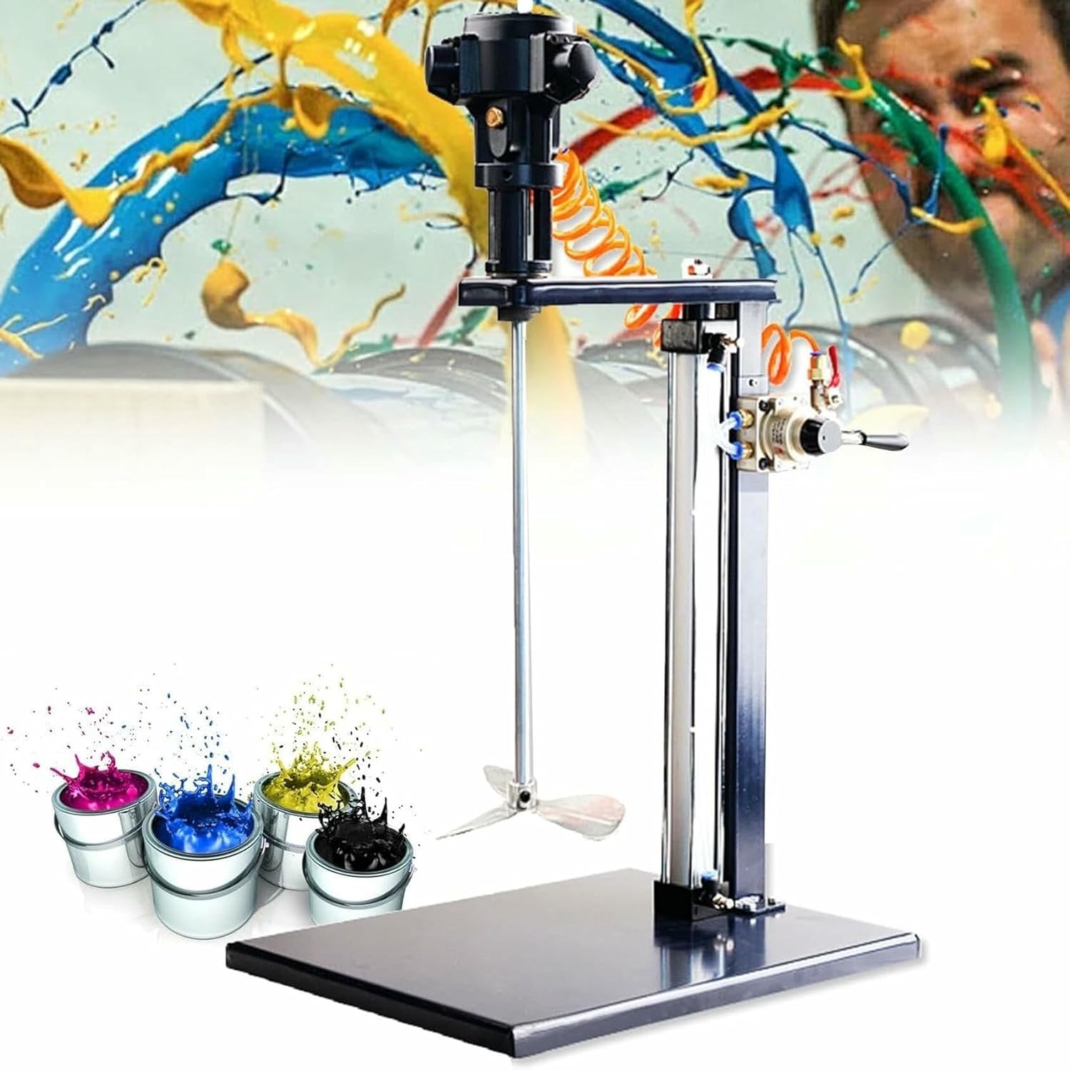 FLTRGO Pneumatic Concrete Stand Mixer, 5 Gallon/20 L Pneumatic Paint Mixer, Desktop Vertical Air Mixer for Mixing Food~/
