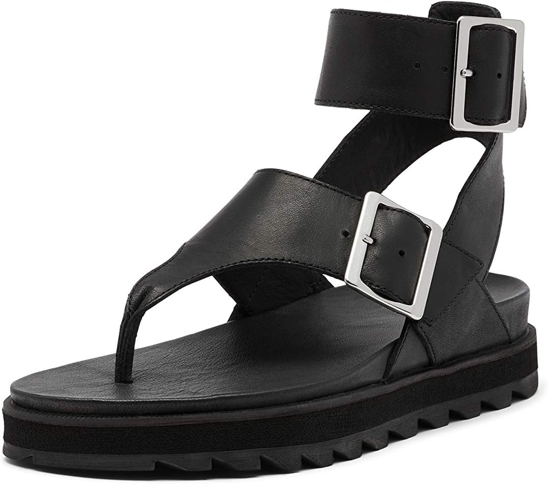 Sorel レディース ローミング Tストラップ サンダル US サイズ: 6 カラー: ブラック