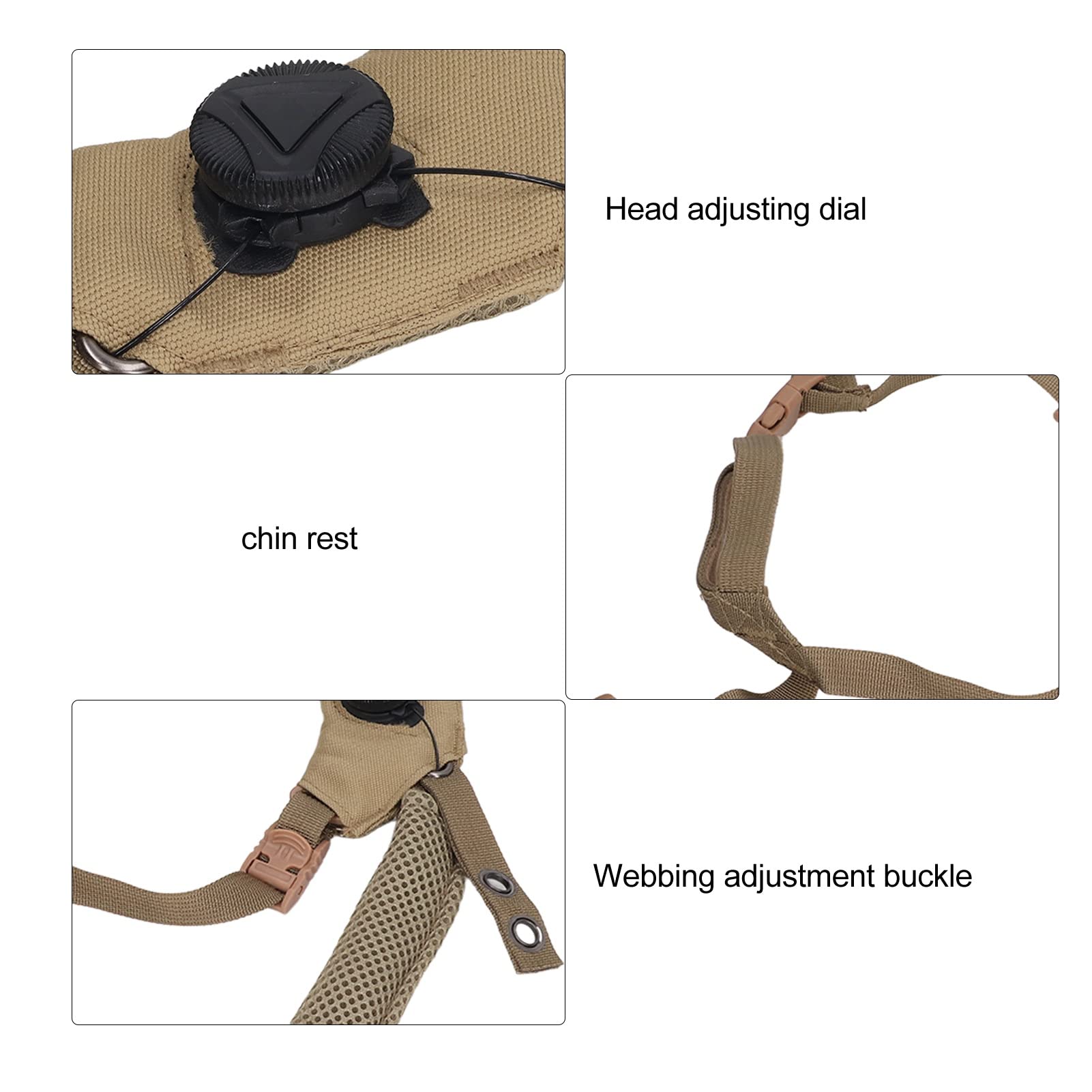 Dial Suspension System Chin Strap, Adjust Helmet Dial Suspension System Chin Strap, Fast Helmet Chin Strap for Fast, MICH, and Wendy Helmets(Mud Color)