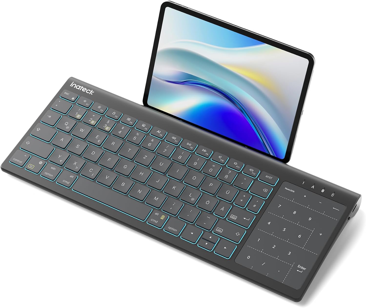 Inateck Tablet Keyboard 2-in-1 Numeric Keypad & Touchpad Hidden Stand