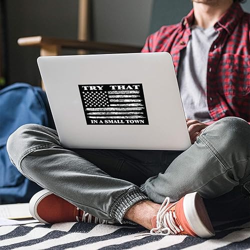 Miniatura 4 de Calcomanías de vinilo Try That in A Small Town, 5 calcomanías de prueba de eso en una ciudad pequeña, calcomanías impermeables para parachoques de