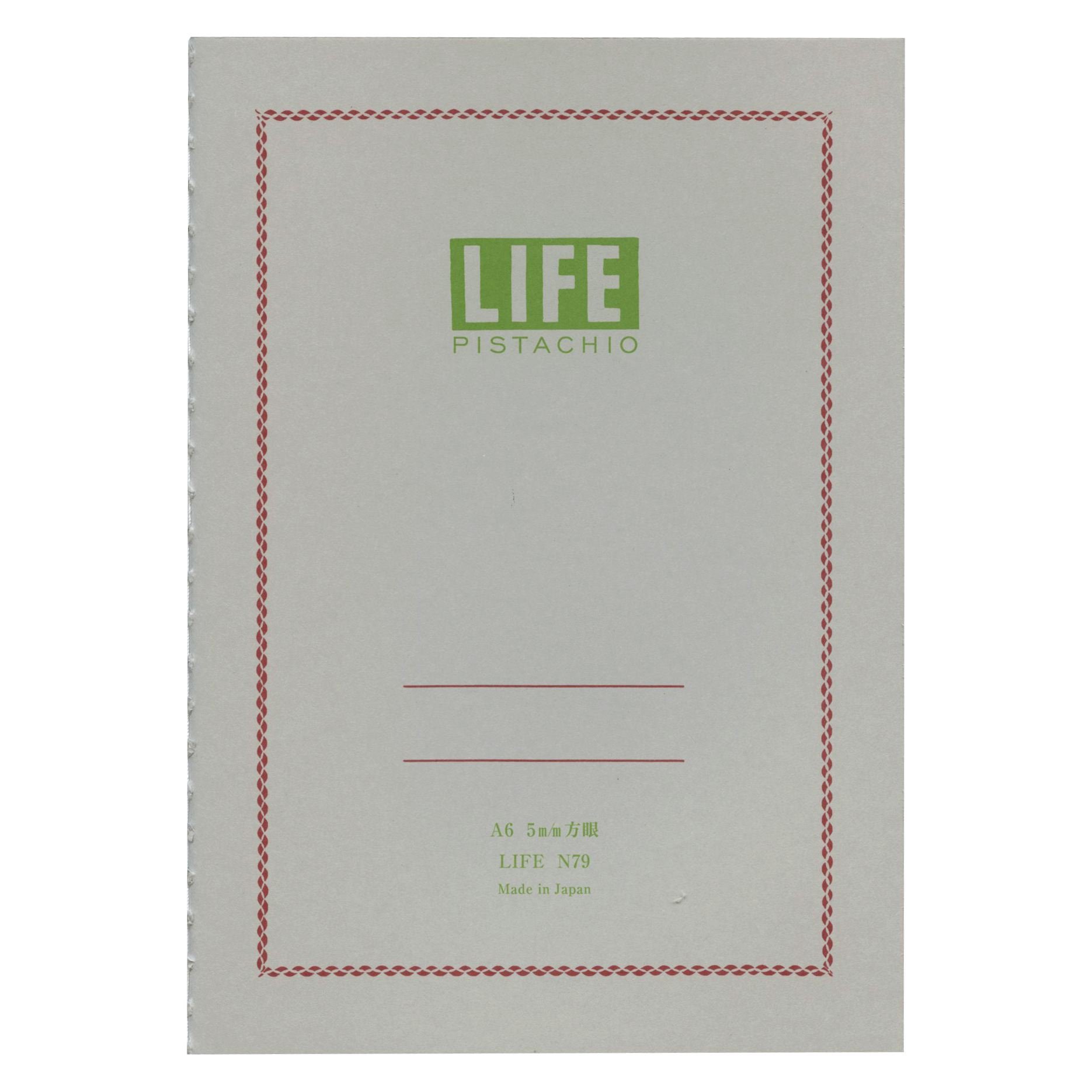 Amazon.com : ライフ Life Notebook, Pistachio, A6, Grid, N79, White