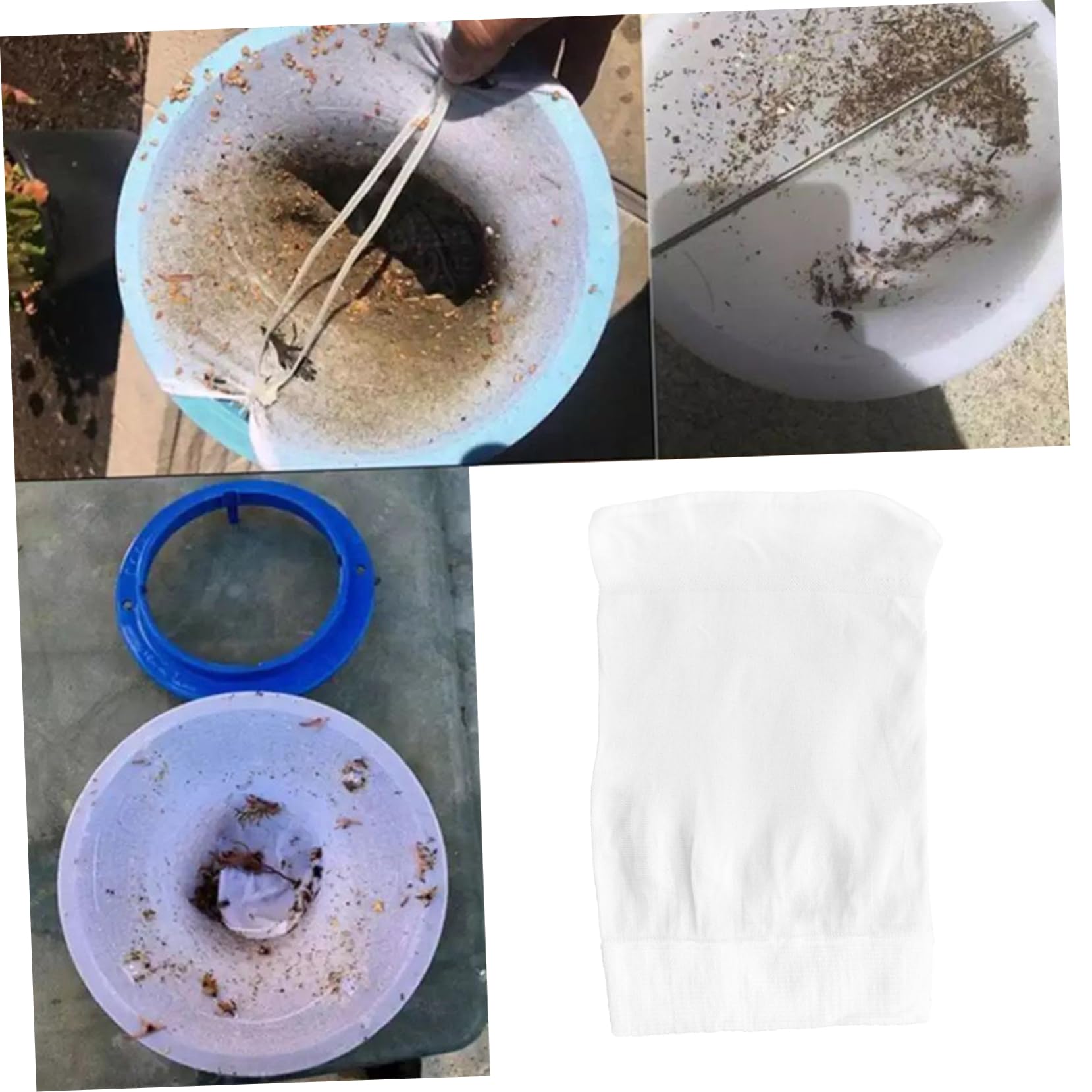 TOYANDONA 2 Juegos Filtro de Cesta filtrar Calcetines de Cesta de Filtro de Piscina colador Bolsa de Cesta para Skimmer Filtro elástico Accesorios de Limpieza de Piscinas paño Azul
