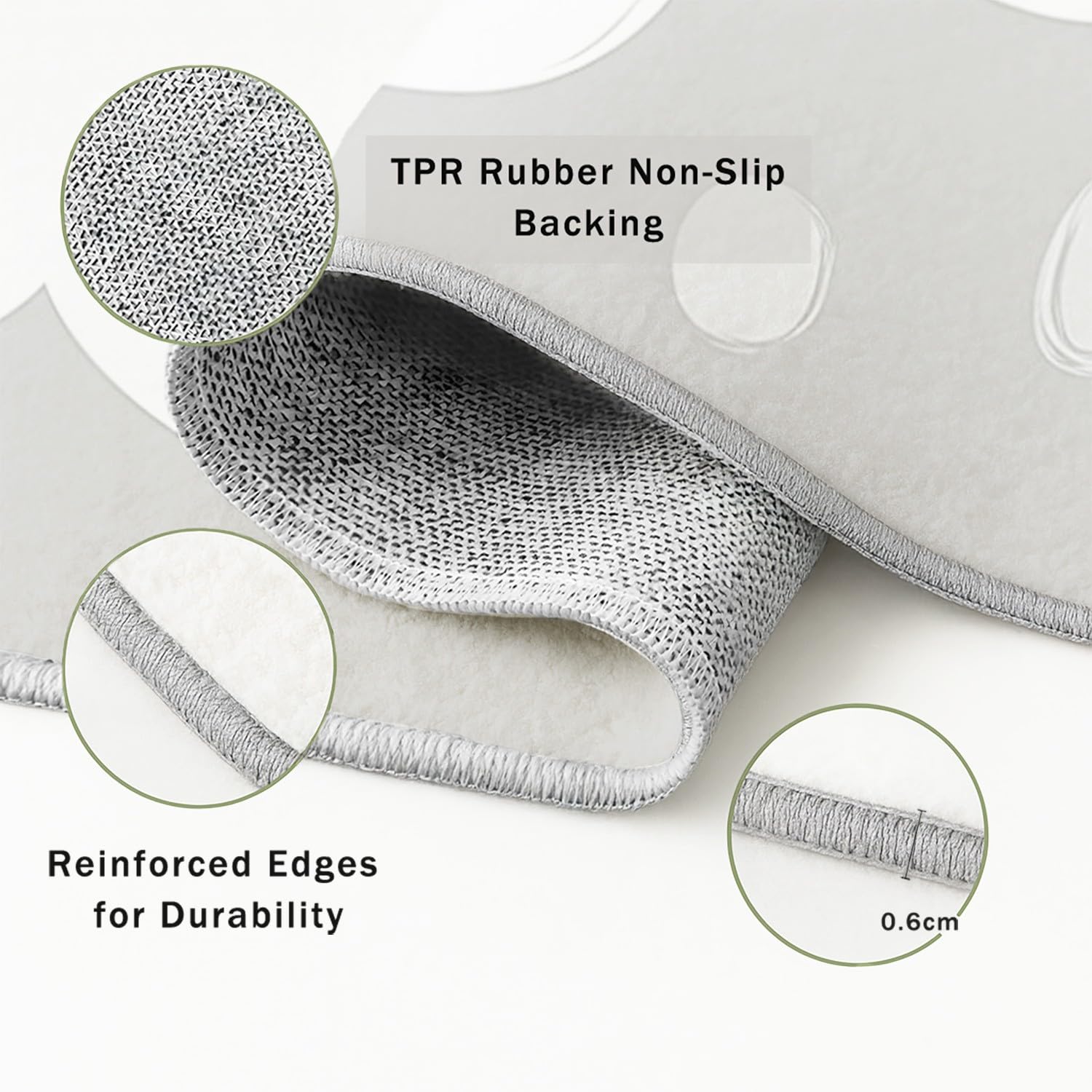 Generisch Tappeto lavabile per soggiorno, a pelo corto, antiscivolo, con simpatico panda e nuvole, per soggiorno, camera da letto, cameretta dei bambini, 60 x 120 cm, grigio