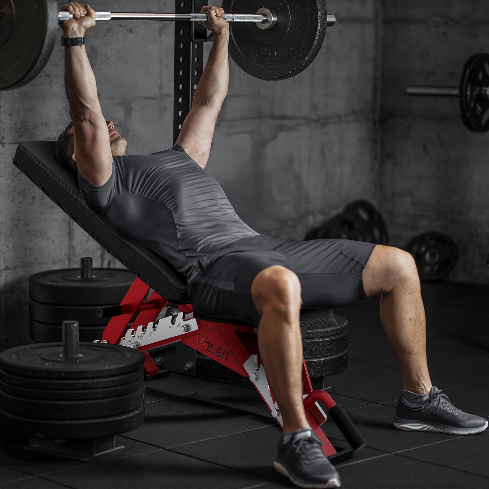 YOLEO Panca pieghevole da 1000 kg, multifunzione, con supporto per schiena e testa e colonna vertebrale, allenamento fitness, panca inclinata