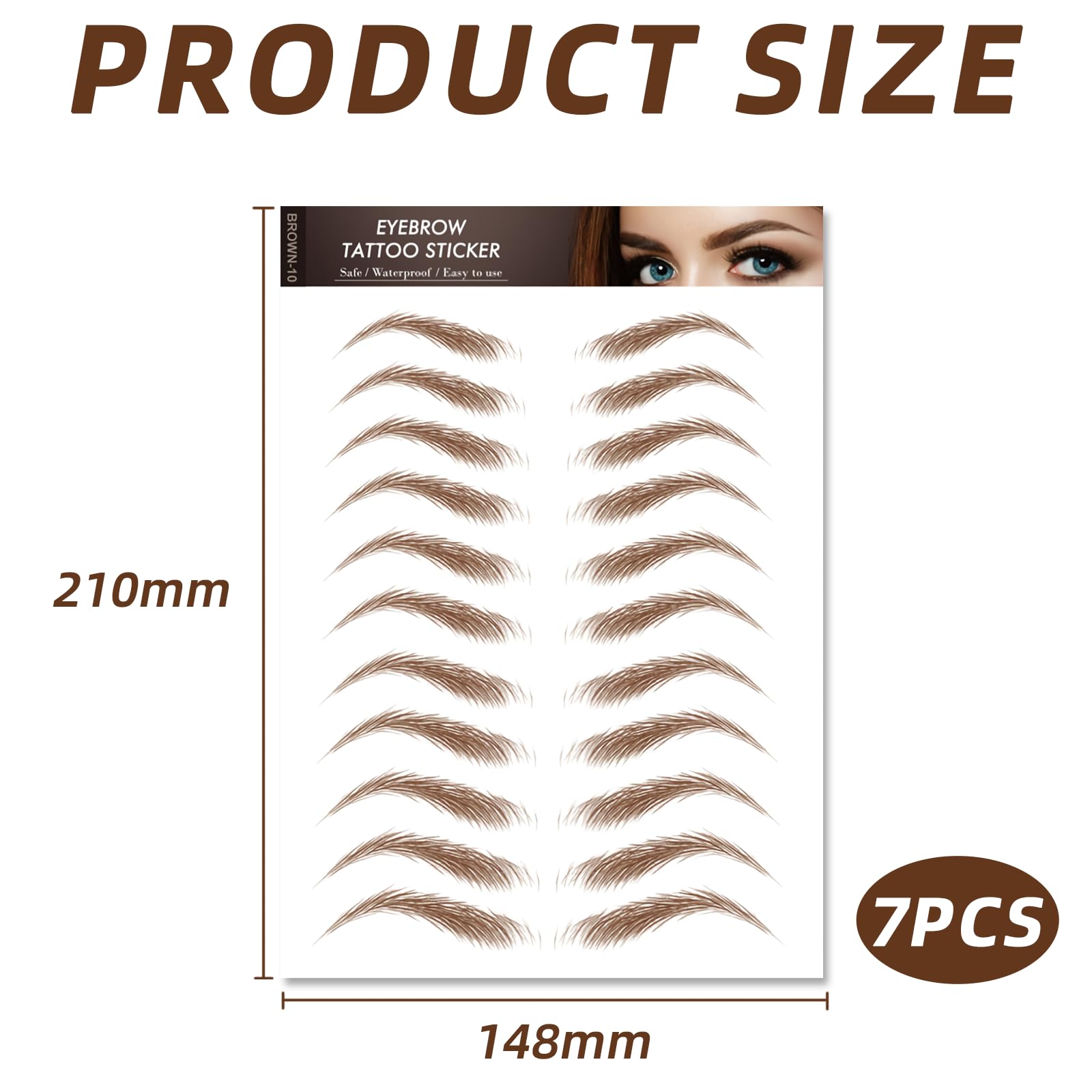 7Sheets/77Pairs 4D Hair-Like Eyebrow Tattoo Stickers, Waterproof Natural Fake Eyebrow Stickers - Image 2