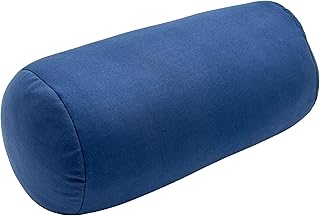 Mushy Pillows Microbead Roll Bolster Travel Neck Support Pillow and Post-Surgery Therapy Pillow (Navy Blue)