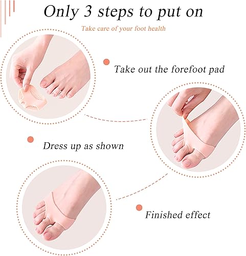 Miniatura 5 de Almohadillas metatarsianas para mujeres y hombres, paquete de 8 cojines para aliviar el dolor de pies, almohadillas de panal para el neuroma de