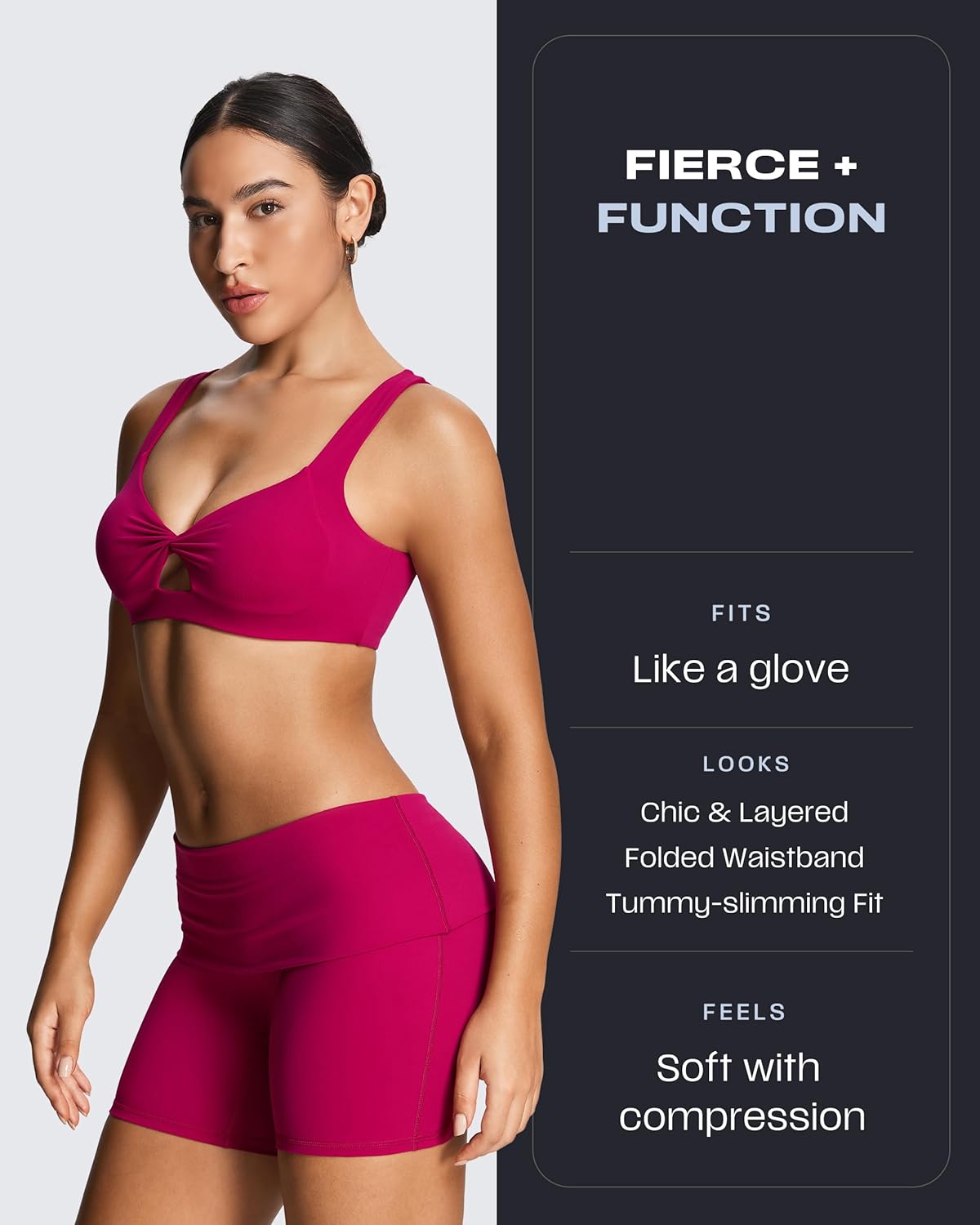 Aoxjox Women's Workout Athlenza Fold Over Yoga Shorts Folded Waistband Lumastretch™ Athletic Yoga Short 6"