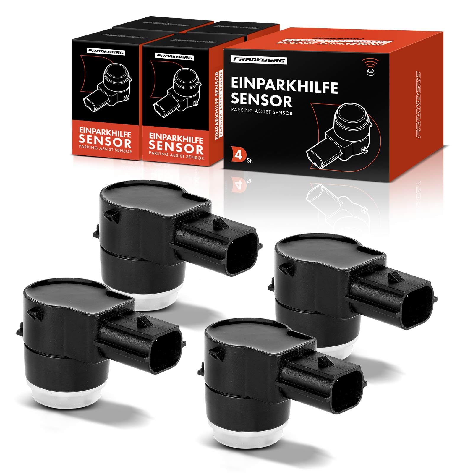 Frankberg 4x Parksensor Vorne Hinten Kompatibel mit 500 312 0.9L-1.4L 2007-2024 Punto 1.4L 2008-2012 500 C 312 0.9L-1.4L 2009-2024 500/595/695 1.4L 2008-2024 Replace# 71775015