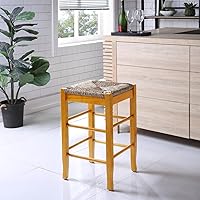 Vista 2 de Boraam Taburete cuadrado de altura de mostrador de asiento, 24 pulgadas, roble