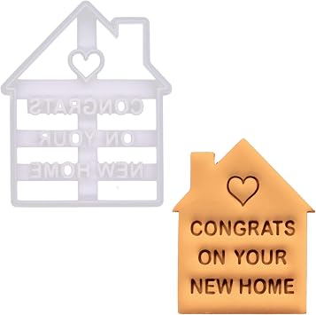 BAKERLOGY Congrats New Home Cookie Cutter - Detailed Biscuit Cutter Design for Baking and Crafts, ideal on fondant, dough, clay