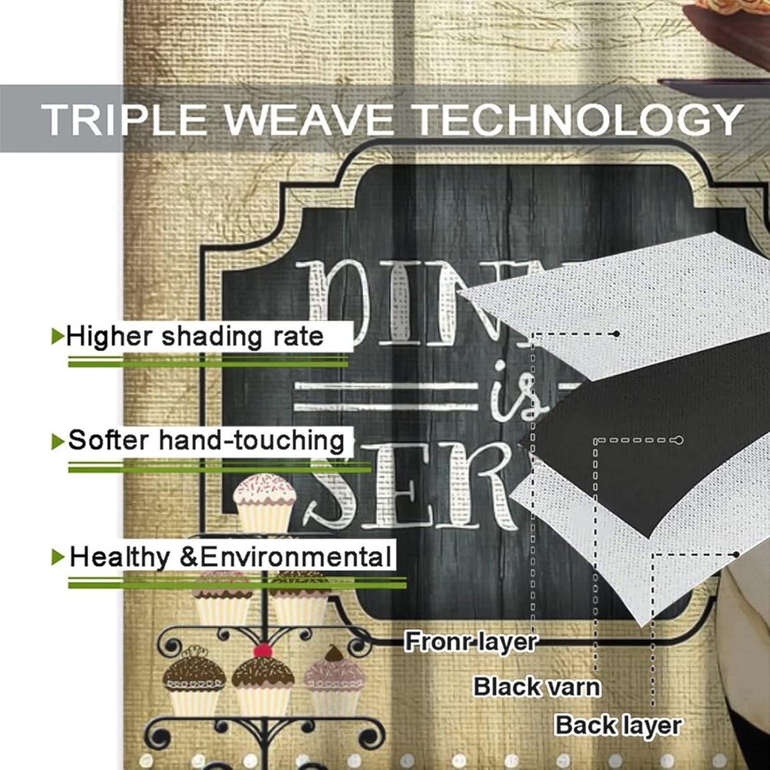 Kitchen Chef Blackout Curtains for Bedroom,Vintage Medieval Fat Chef Black Check Plaid Grommet Thermal Insulated Room Darkening Curtains Window Treatments 2 Panels 63L x 31.5W