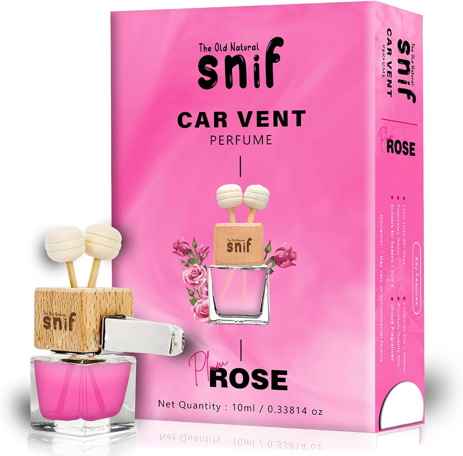 Plum Rose Premium Vent Car Perfume - 10ml | Long-Lasting Car Fragrance | Luxury Car Air Freshener