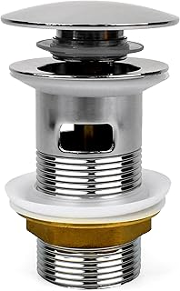 Xcel Home™ Replacement Slotted Click Clack Chrome Basin Pop Up Waste - Solid Brass Construction (Slotted/Mushroom Dome Shaped)