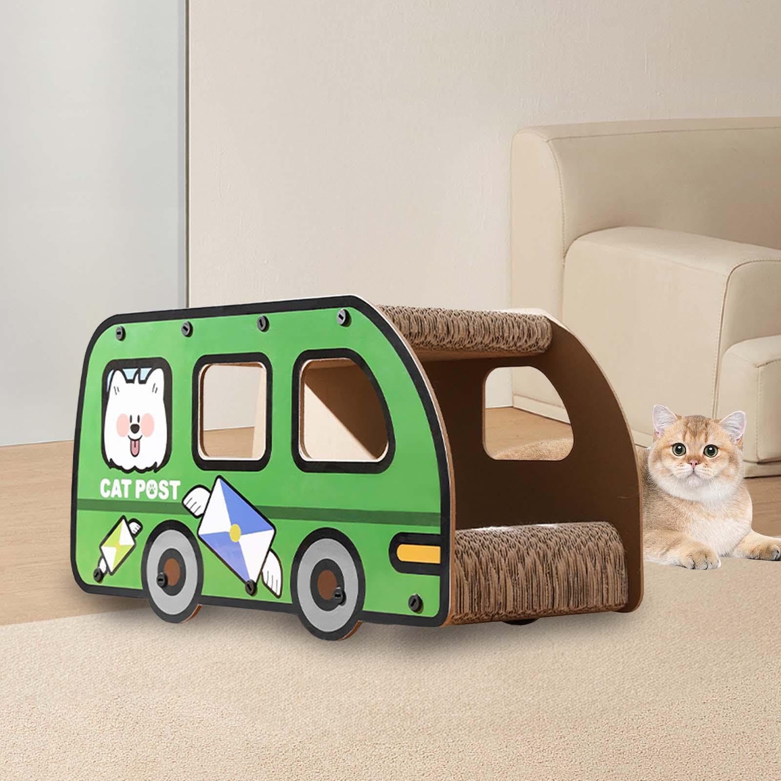 Chat Griffoir Meuble Carton Plateau Double Couche Résistant Structure Solide Protection Griffes Convient pour Chats Maison Détente, Bus