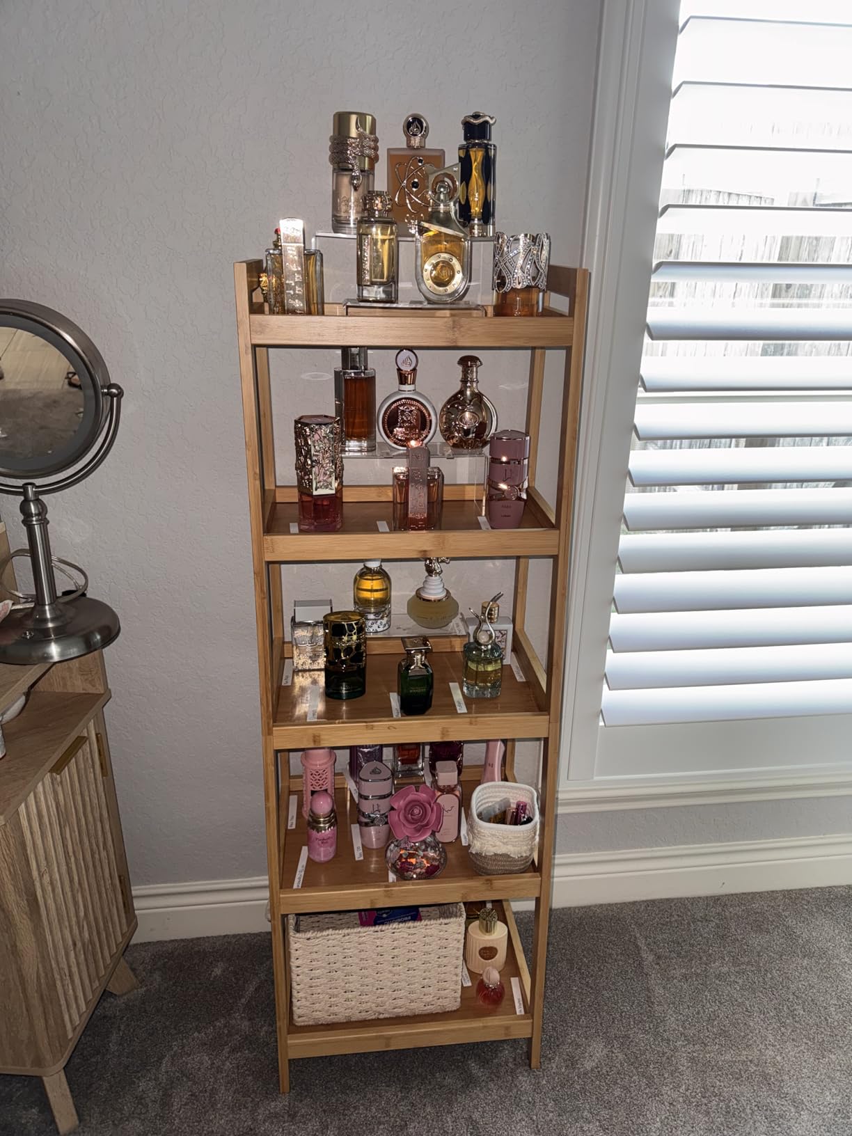 SMIBUY Bamboo 4-Tier Ladder Bookcase