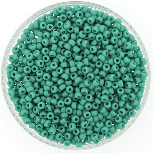 Miniatura 4 de Miyuki Abalorio Redondo Tamaño 80 0.78 oz Verde Turquesa Opaco