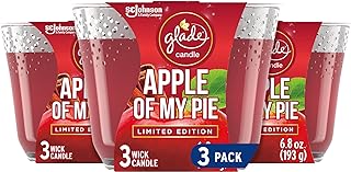 Glade Candle Apple of My Pie, Fragrance Candle Infused with Essential Oils, Air Freshener Candle, 3-Wick Candle, 6.8oz, 3 Count