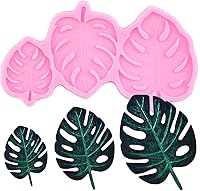 Vista 5 de ZiXiang Molde de silicona de hojas tropicales de flamenco, helecho, hojas de Monstera, moldes de fondant para decoración de cupcakes, decoración