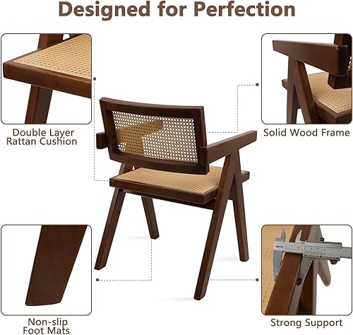Miniatura 4 de CLATINA Juego de 2 sillas cómodas de terciopelo azul con reposabrazos y patas de metal dorado sólido para comedor, sala de estar, conferencias,