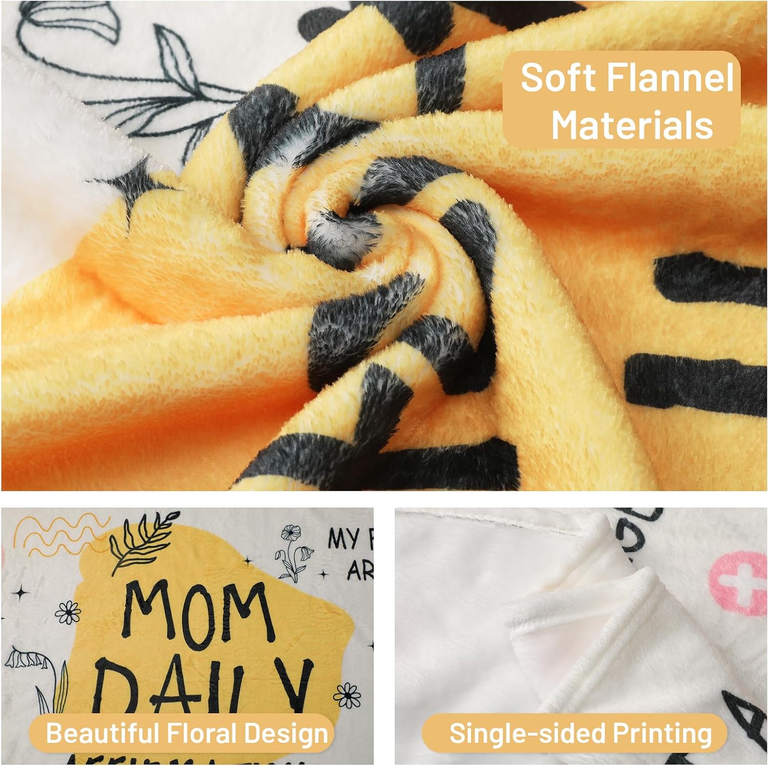 New Mom Gifts Blanket - Mama Daily Affirmations Throw 50x60'', Postpartum Self Care Inspirational Gift for Mommy to Be, Birthday Christmas Blanket for Mom - Image 5