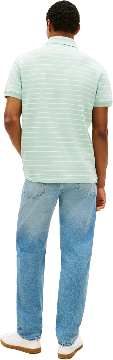 Tommy Hilfiger Men's Short Sleeve Polo Shirts in Classic Fit with Stretch and Organic Pique Cotton