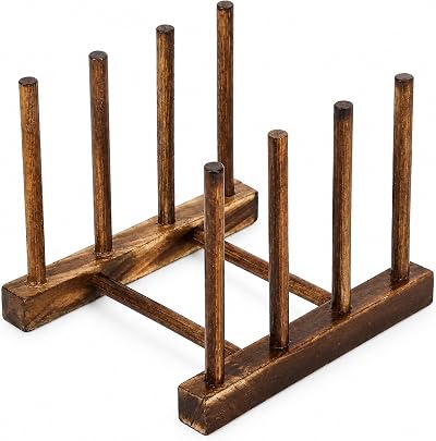 Wooden Dish Drying Rack Bamboo Collapsible Dish Storage Rack for Kitchen