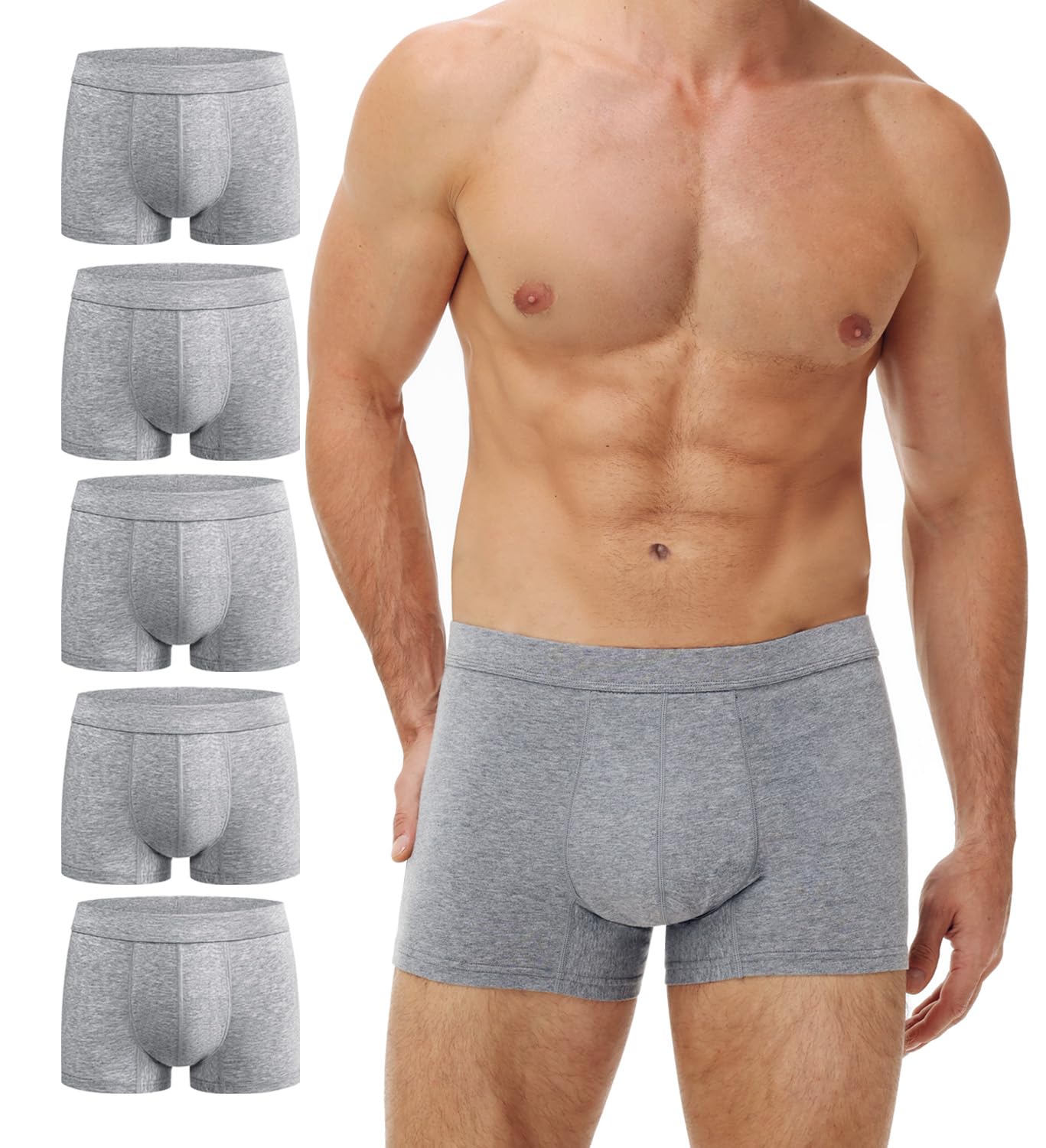 Battewa Cotton Incontinence Underwear for Men Light Protective Boxer Brief Leak Proof Underwear for Bladder Leakage 50ml