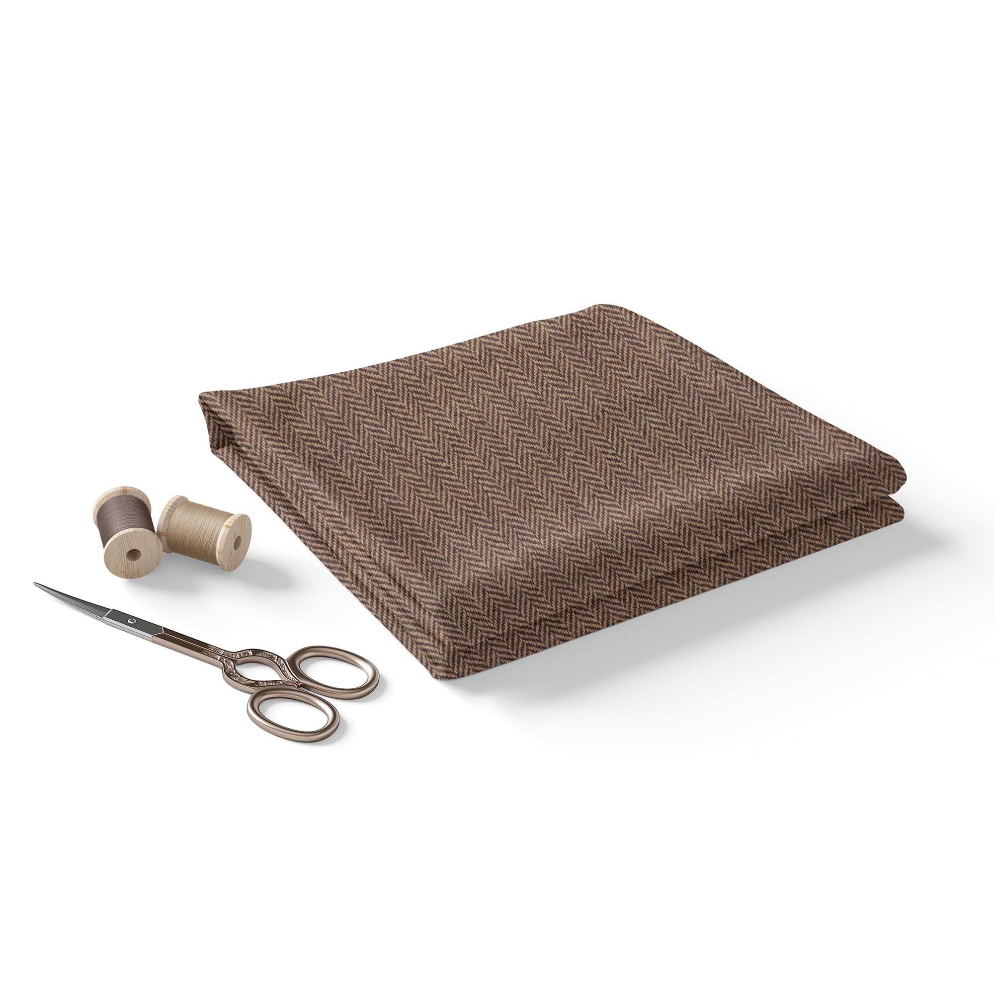 BIGREAMS Unstitched Brown Herringbone Wool Blazer Yarn-Dyed Fabric For Three Piece Suit | 58" Wide, Wrinkle Free, Best For Coat Pant, Nehru Jacket,Free Size (3 Meter For 3 Piece Suit)-image-16