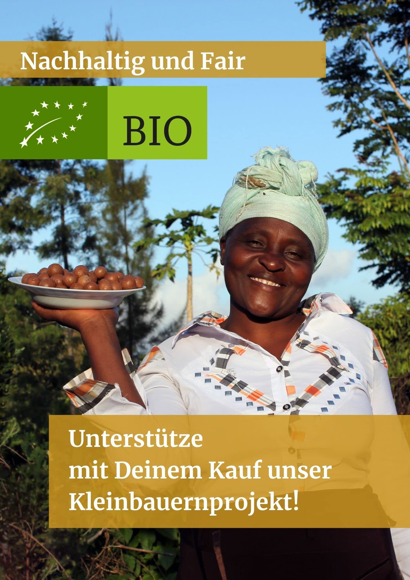 Macadamia Nüsse Bio Rohkostqualität 1kg von Jalall D'or aus Kenia ganze Nüsse fair gehandelt