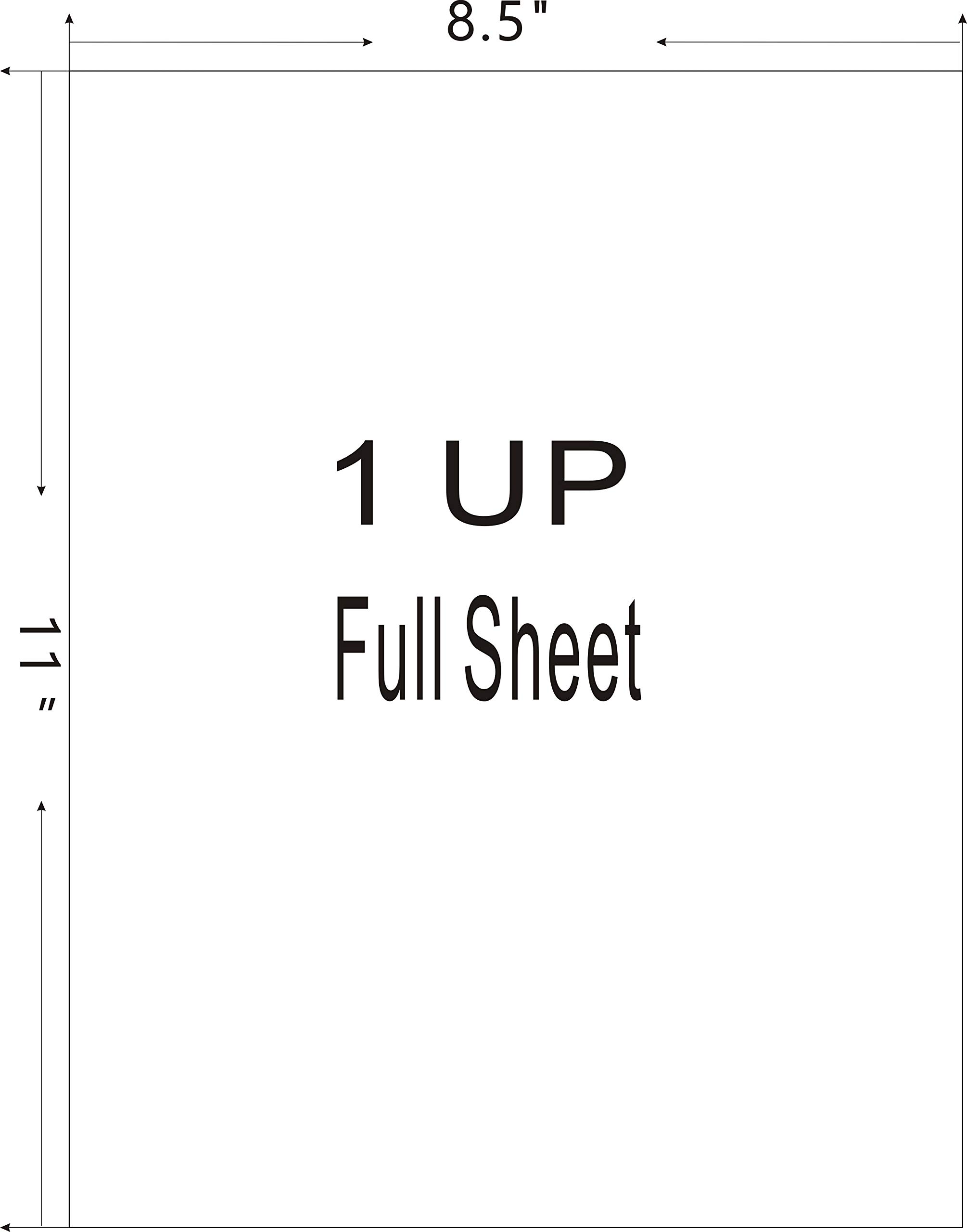 100 Full Sheet Glossy Printable Sticker Paper 8.5x11