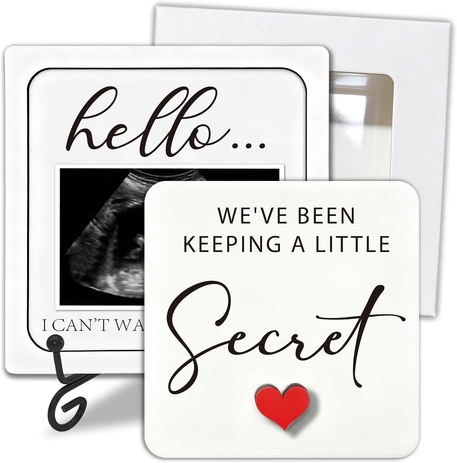 Pregnancy Announcement Ultrasound Frame Keepsake Box for Grandparents | "We've been keeping a little secret" | Perfect baby birth announcement & surprise gift for new grandparents & loved ones