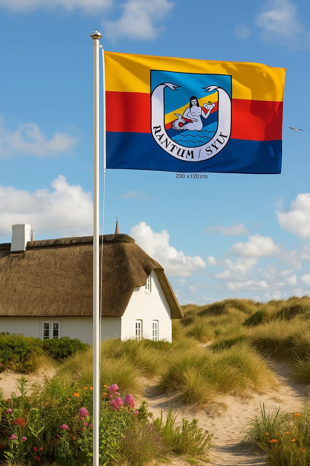 Rantum Sylt flaga – dziedzictwo morskie w tradycyjnej kolorystyce flaga morska / 120 x 80 cm