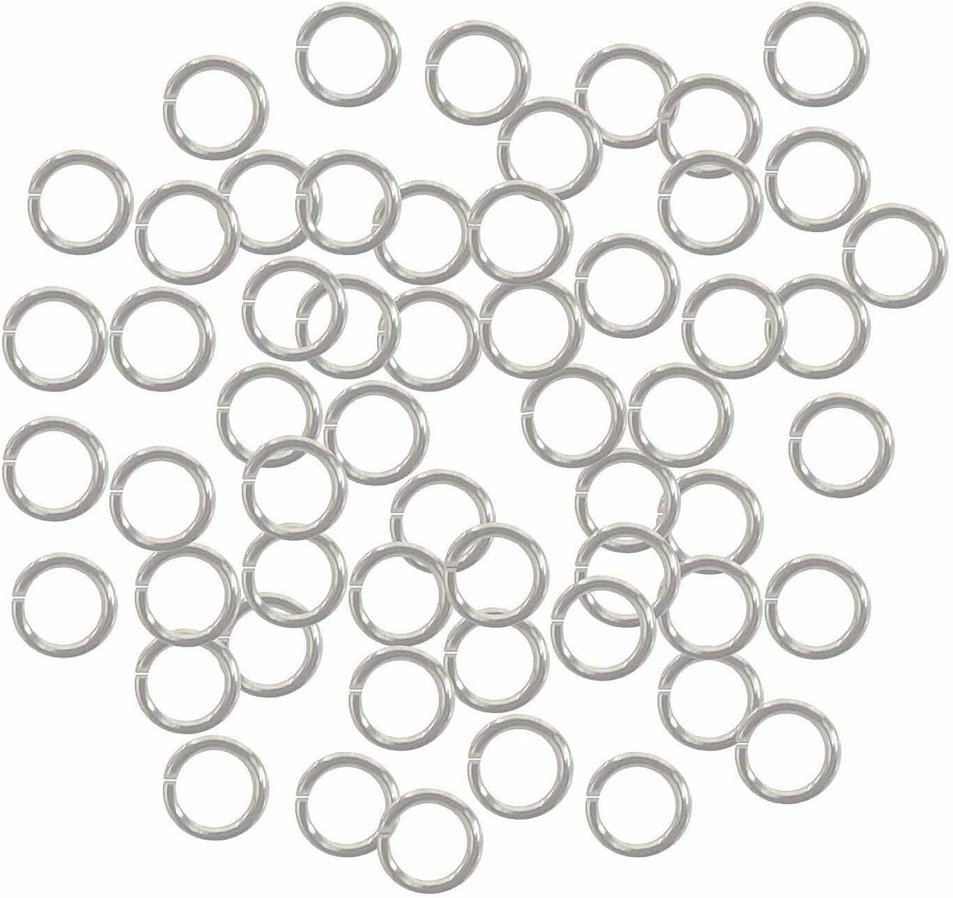 Rockin Beads 400 Jump Rings Silver-Plated Brass 6mm Round 18 Gauge 4mm Inside Chain Links