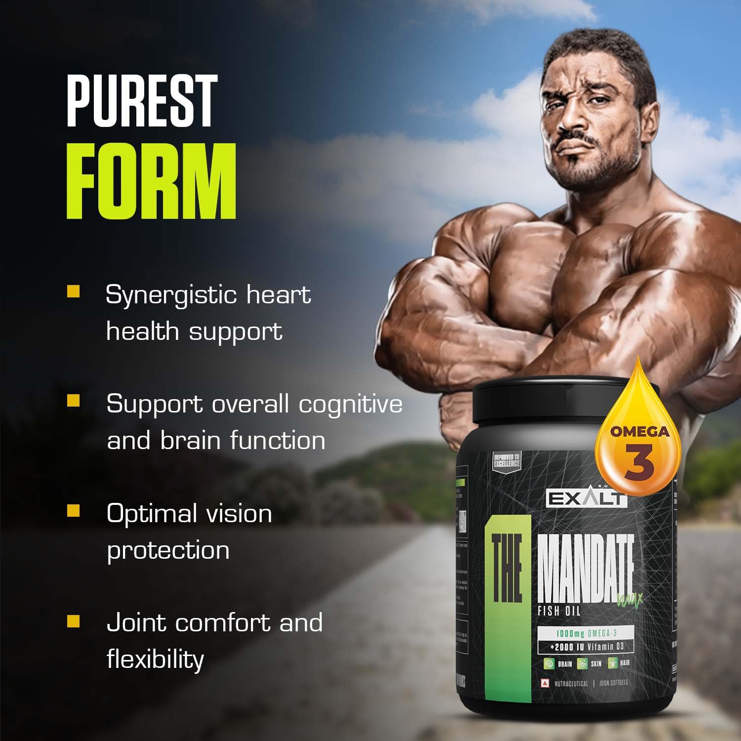 Exalt Supps The Mandate Fish Oil 1000mg DHA Per Serve | 100 Softgels | Enhances Cardiovascular Health | Pure | No Fish After Taste - Image 4 thumbnail