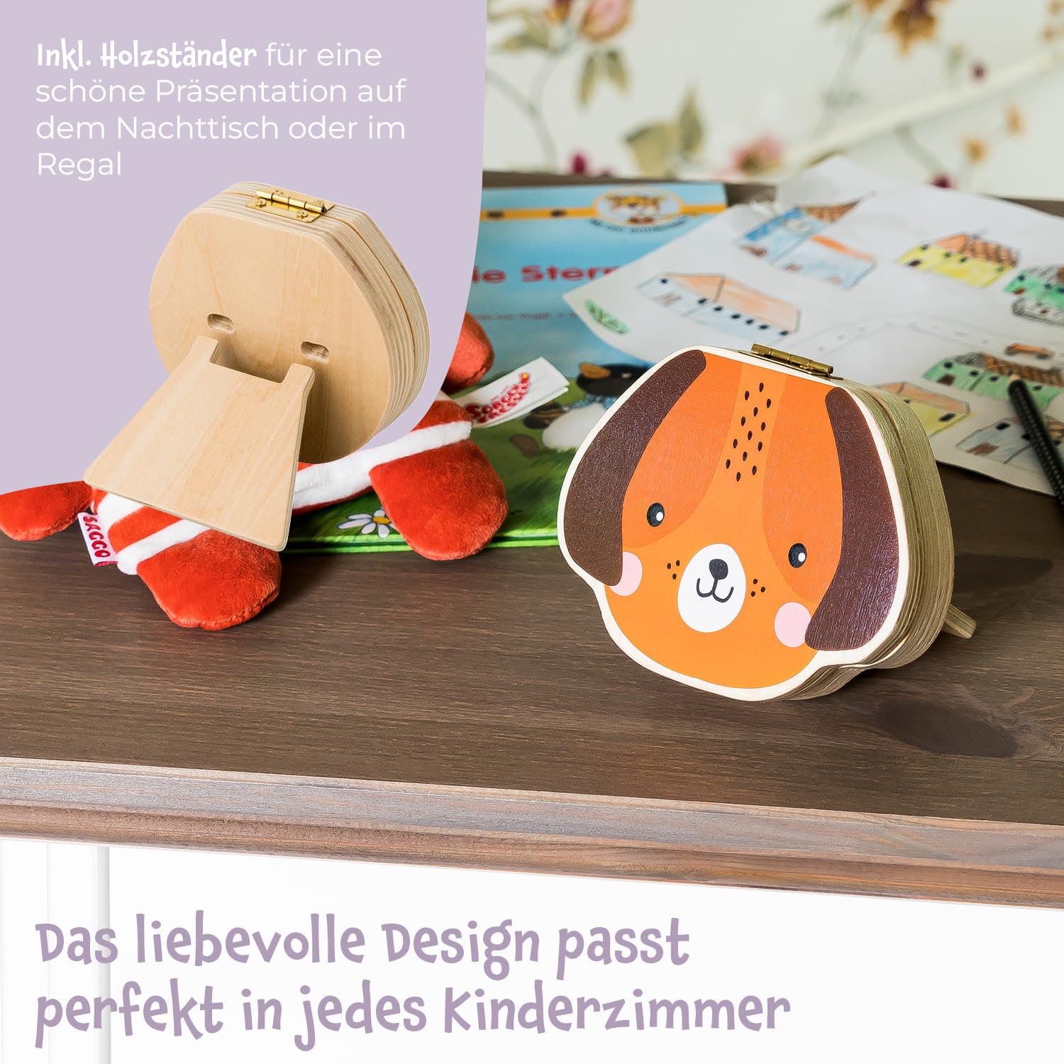hej kiddo Tooth Box Milk Teeth Box for Milk Teeth Boys and Girls for First Teeth Tooth Fairy Gifts Boys Milk Tooth Box (Dog) - Image 3
