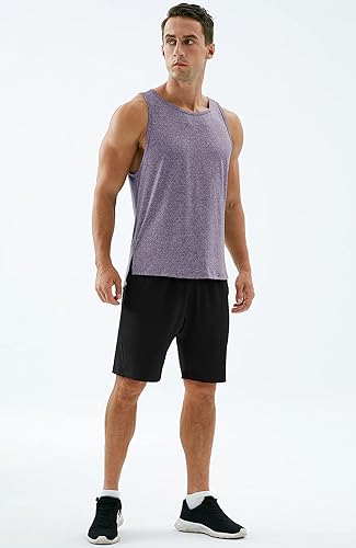 Miniatura 3 de icyzone Camiseta deportiva sin mangas con espalda cruzada para hombre, para gimnasio, entrenamiento, correr, ejercicio