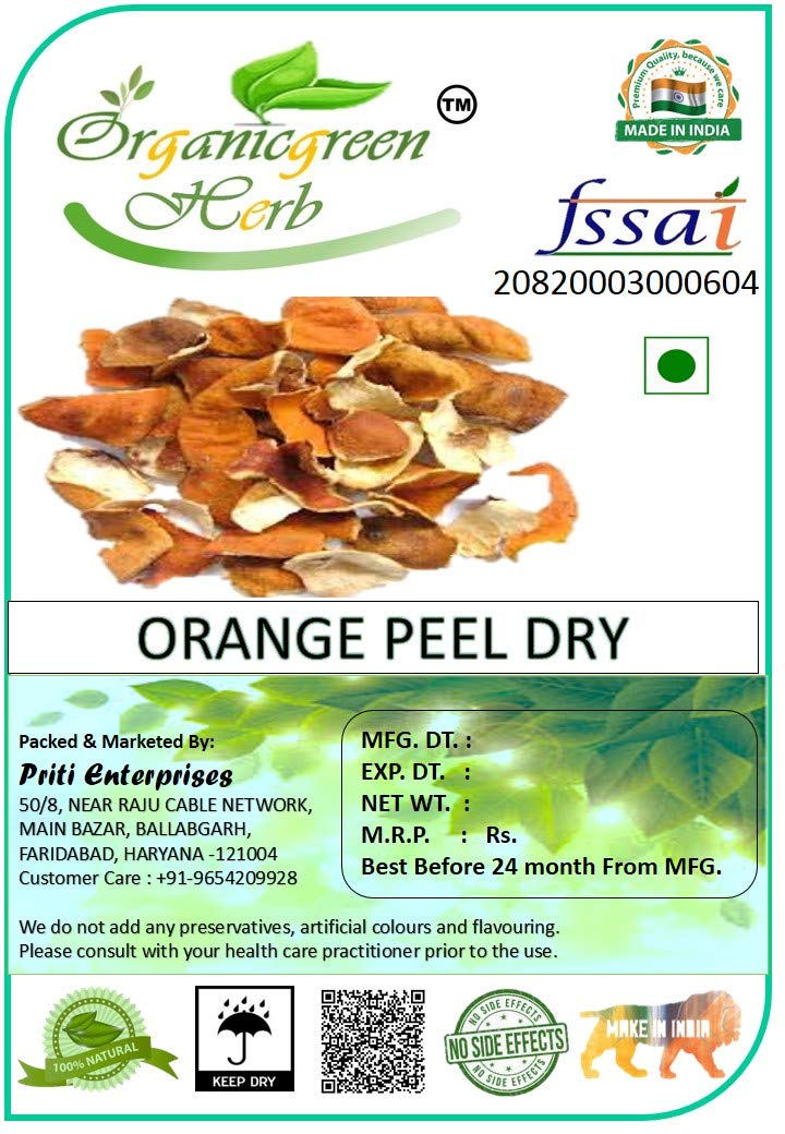 Organicgreen herb Orange Peel Dry | Santre ke Chilke for Glowing Skin (400 GM)