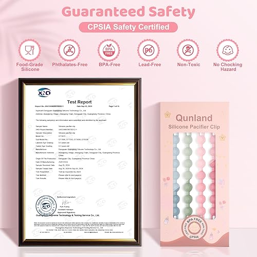 Miniatura 2 de Soporte de clip de silicona para chupete para bebés, niñas y niños, regalos de cumpleaños de Navidad, paquete de 4 unidades, soporte de clips suaves