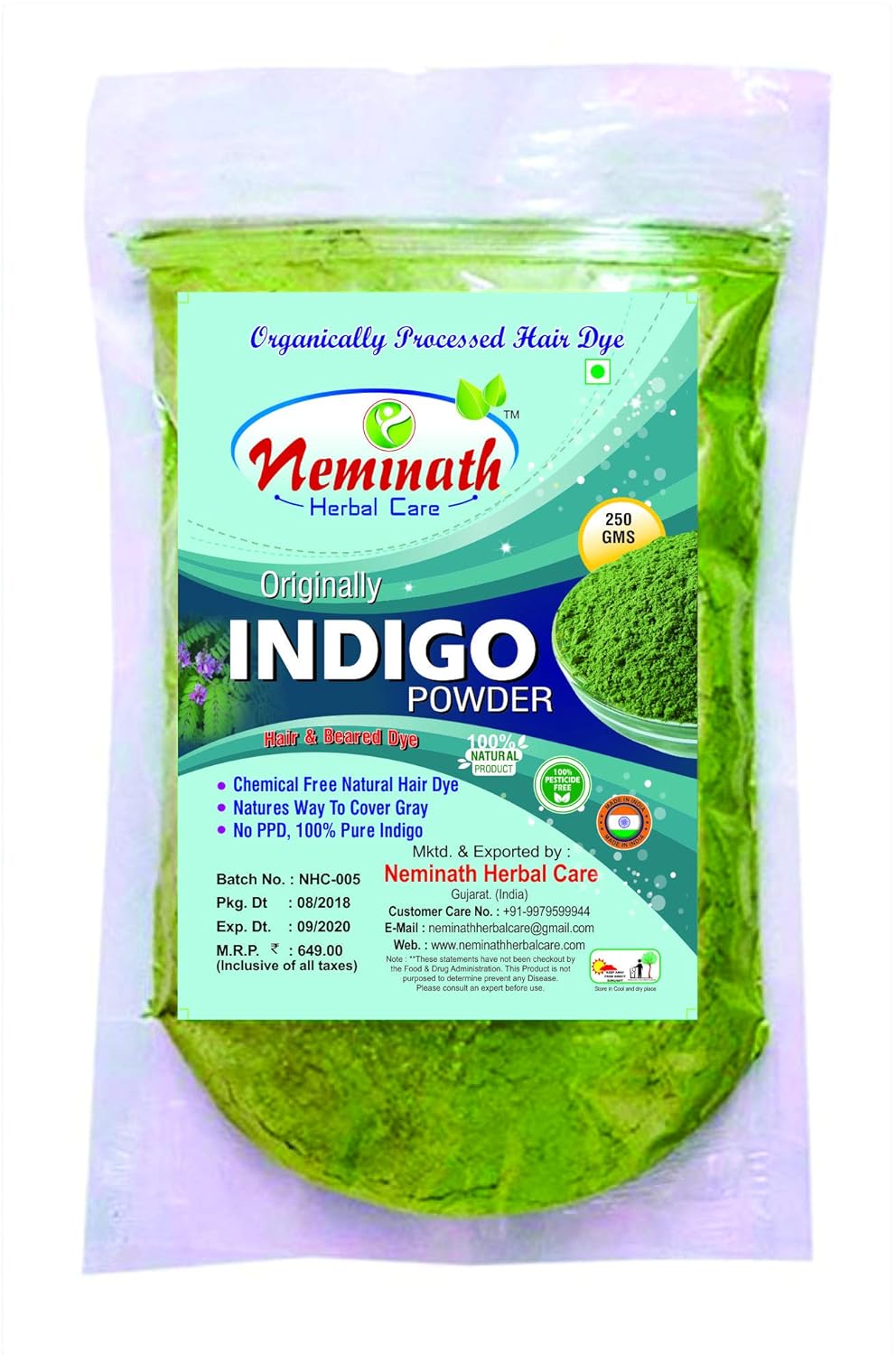 Buy Indigo Powder For Hair & Beared Herbal Neel Powder 100 Pure Organically Processed Hair